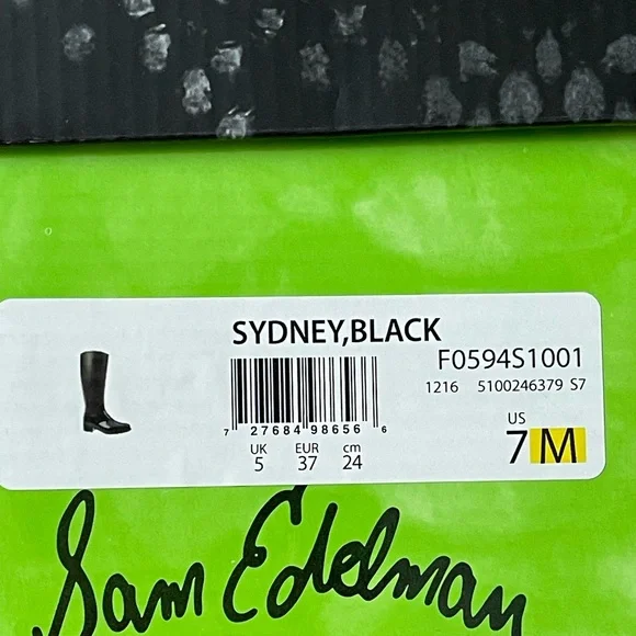 NWOT Sam Edelman Sydney Rain Boots Black - 7 - Picture 5 of 6
